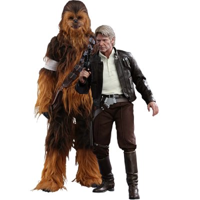 HOT TOYS Figurine  Mms376 - Star Wars : The Force Awakens - Han Solo And Chewbacca