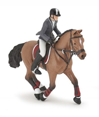 PAPO Figurine  Cheval de concours et son cavalier 