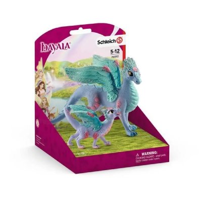 SCHLEICH Figurine- 70592 - Bayala - Dragon aux fleurs, maman et b&eacute;b&eacute;