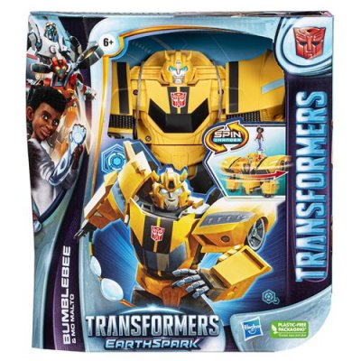 Figurine Transformers EarthSpark Spin Changer Bumblebee et Mo Malto