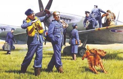 ICM Figurines 2&egrave;me Guerre Mondiale : Pilotes Et M&eacute;caniciens Raf 1939-1945