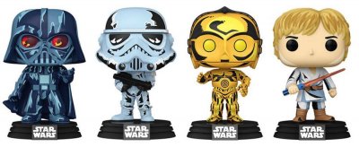 FUNKO Figurines Darth Vader, Luke Skywalker, C-3po Et Stormtrooper 