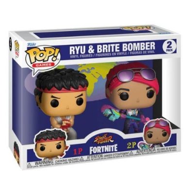 FUNKO Figurines  Pop Games Street Fighter Fortnite Ryu and Brite Bomber 