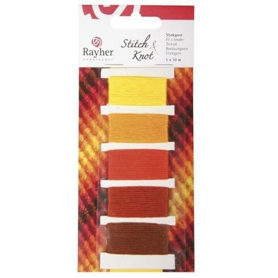 RAYHER Fil bracelet br&eacute;silien - 5 coul. - Tons orange
