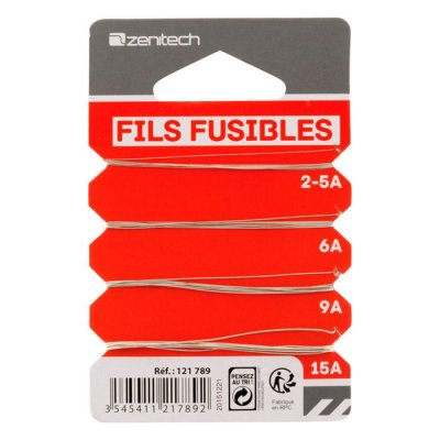 ZENITECH Fil fusible plomb 2-5A + 4-5A + 6A + 9A