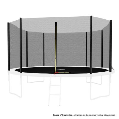 JUMP4FUN Filet de s&eacute;curit&eacute; ext&eacute;rieur Universel pour trampoline &oslash; 14Ft, 8 Perches