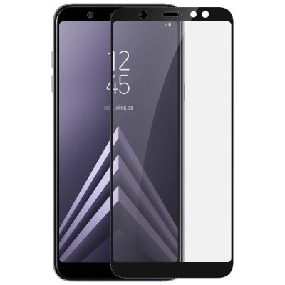 AVIZAR Film Samsung Galaxy A6 Plus Protection Ecran Verre Tremp&eacute; Contour Noir