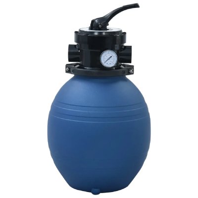 VIDAXL Filtre &agrave; sable pour piscine avec vanne 4 positions Bleu 300 mm