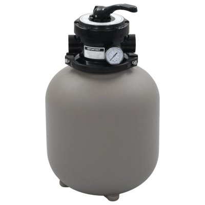 VIDAXL Filtre &agrave; sable pour piscine avec vanne 4 positions Gris 350 mm