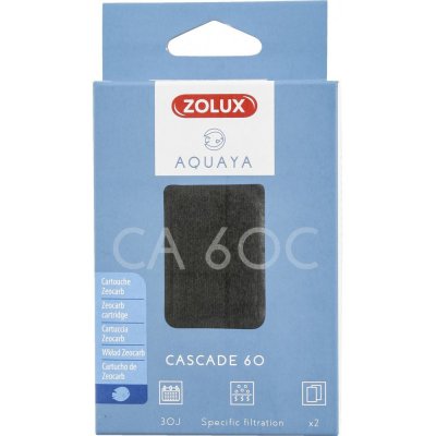 ZOLUX Filtre pour pompe cascade 60, filtre CA 60 C cartouche zeocarb x 2 pour aquarium.