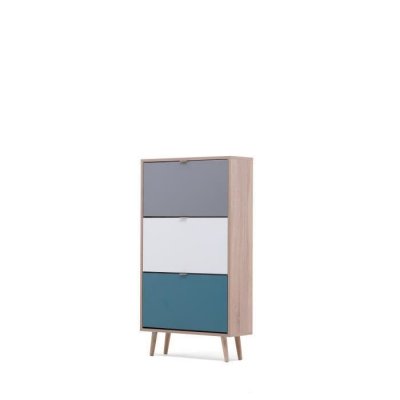 Finori Armoire &agrave; chaussures C-uba 42 Ch&ecirc;ne Sonoma et tricolore