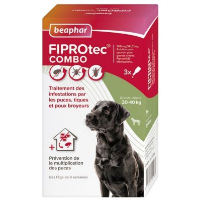 BEAPHAR Fiprotec Combo  Fiprotec Combo Chiens 20-40 kg 3 pipettes