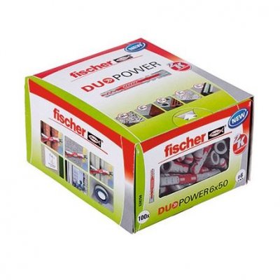 FISCHER  - Cheville tous mat&eacute;riaux DuoPower 6x50 mm - Bo&icirc;te de 100
