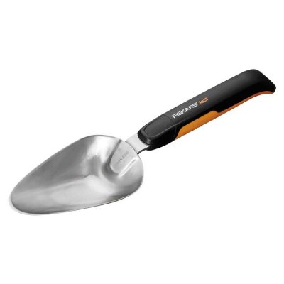 FISKARS  D&eacute;plantoir, Longueur : 37,5 cm, Noir/Orange, Acier inoxydable/Plastique, Xact, 1027043