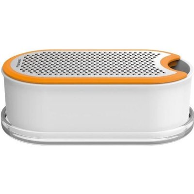 FISKARS  - Functional Form R&acirc;pe manuelle avec r&eacute;cipient, blanc / orange