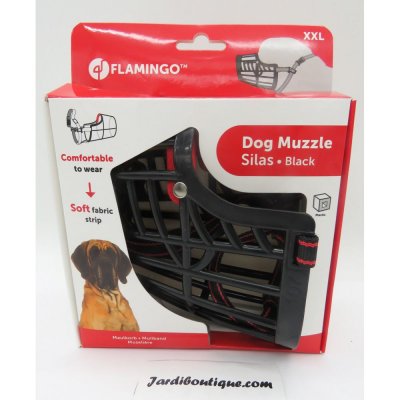 FLAMINGO  - Museli&egrave;re SILAS XXL noir 43 cm 51-70 cm. pour chien.