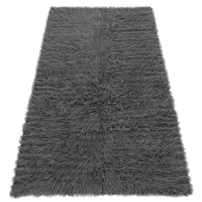 RUGSX Flokati en laine - couvre-lit, plaid gris 150x200 cm