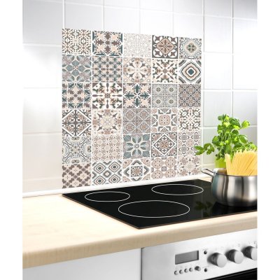 WENKO Fond hotte design Carreaux - L. 60 x l. 70 cm - Beige 