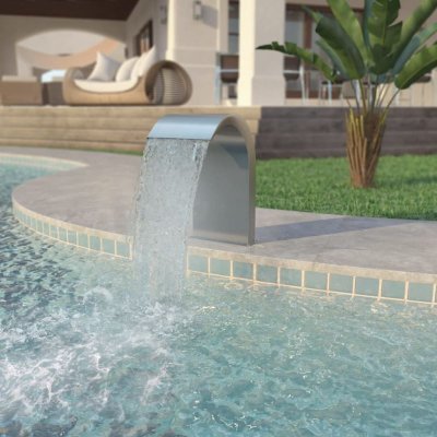 VIDAXL Fontaine d'&eacute;tang Acier inoxydable 45 x 30 x 65 cm Argent&eacute;
