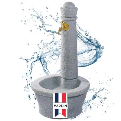 GARANTIA Fontaine Roma Gris Clair Robinet Nostalgie, Grande Vasque