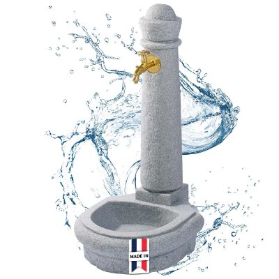 GARANTIA Fontaine Venezia Gris Clair Robinet Nostalgie, Grande Vasque