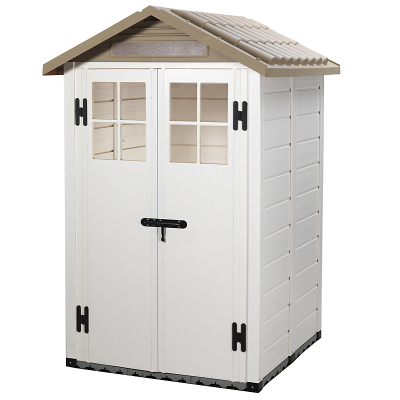 HABRITA Foresta - Abri de jardin mural beige en PVC 1,97m2 22mm - EVO120