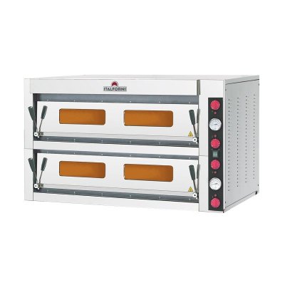 ITALFORNI Four &agrave; Pizza Double Electrique pour Pro Commandes M&eacute;caniques 18 Pizzas 