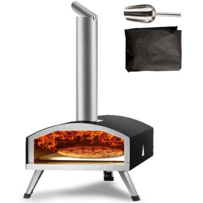 VEVOR Four &agrave; Pizza Portable - - Four &agrave; Bois et Charbon de Bois Ext&eacute;rieur 305 mm BBQ