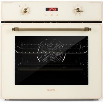 KLARSTEIN Four encastrable r&eacute;tro  Elizabeth - 6 fonctions - 70L - 2200W - cr&egrave;me 