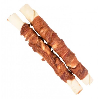 MORIN IMPORT Friandise 2 b&acirc;tons a m&acirc;cher &oslash; 4 cm x 25 cm au canard 240 g pour chien