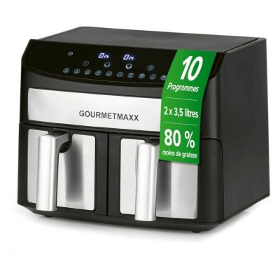  Friteuse &agrave; air chaud double chambre 7 l, 2400 W Gourmet MAXX 