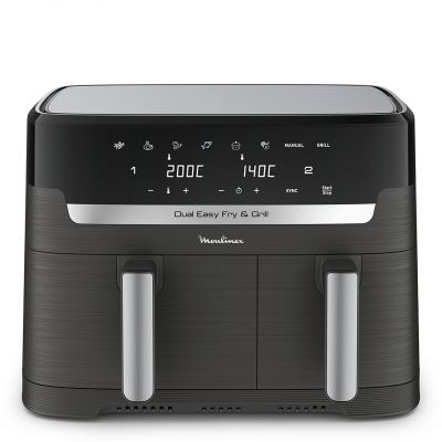Friteuse &agrave; air Moulinex Dual Easy Fry & Grill 8,3L 2700W Noir