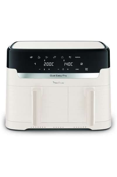 MOULINEX Friteuse &agrave; air  Easy Fry Dual EZ901AF0 8L double tiroir Ivoire - Neuf