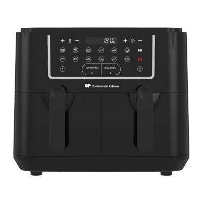 CONTINENTAL EDISON Friteuse &agrave; Air - Sans huile - RFRSH24002CB - 9 L - Noir - 2 bacs - 2200W