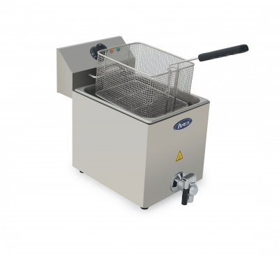 ATOSA Friteuse &agrave; Poser en Inox avec Vidange 8 L - H 395 &agrave; 430 mm - 