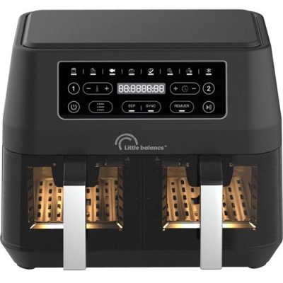 LITTLE BALANCE Friteuse Di&eacute;t&eacute;tique - - 8765 - Crousty Light Duo - 9 L - 2460 W - 9 Programmes - Noir