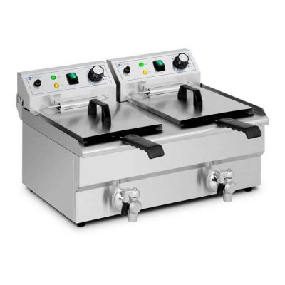 HELLOSHOP26 Friteuse &eacute;lectrique 2 x 11 litres 230 volts professionnelle acier inoxydable 14_0003987 