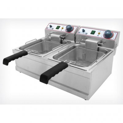 BECKERS Friteuse &eacute;lectrique FB 6+6 LT - - - Acier inoxydable 590x430x290mm