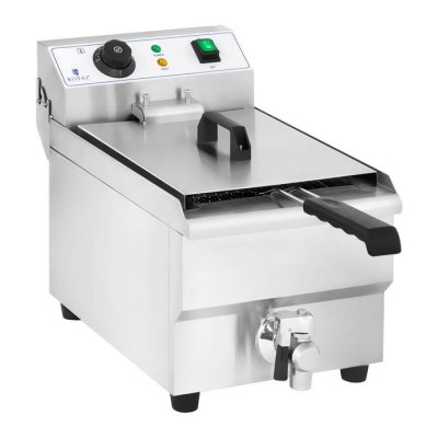 HELLOSHOP26 Friteuse &eacute;lectrique professionnelle restaurant 10 litres avec robinet de vidange