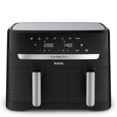 TEFAL Friteuse sans huile  Dual Easy Fry EY901810 8,3L Double tiroirs 2700W Noir - Neuf