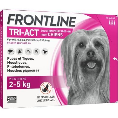FRONTLINE  TRI-ACT chien - 2-5kg - 3 pipettes