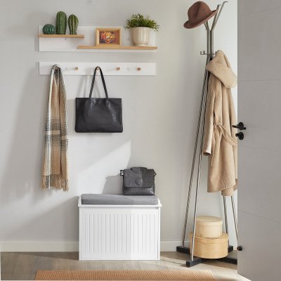 FSR98-W Banc &agrave; Chaussures Meuble &agrave; Chaussures avec Assise Coussin Rembourr&eacute; et Abattant
