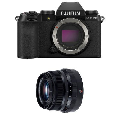 FUJIFILM  appareil photo hybride x-s20 noir + 35mm f/2 wr
