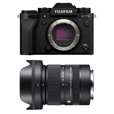FUJIFILM  appareil photo hybride x-t5 noir + sigma 18-50 