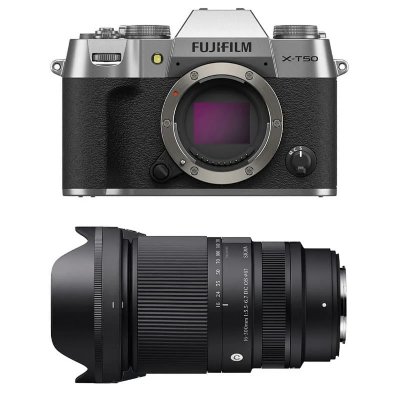 FUJIFILM  X-T50 Silver + Objectif SIGMA 17-40mm f/1.8 DC Art - Neuf