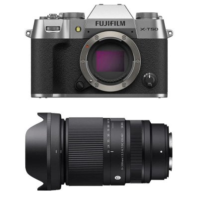 FUJIFILM  x-t50 silver + sigma 16-300mm f3.5-6.7 dc os contemporary
