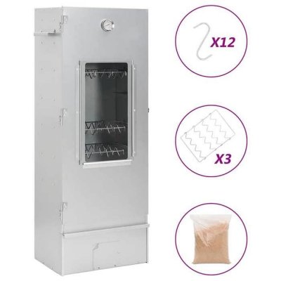 VIDAXL Fumoir pour four &agrave; barbecue avec copeaux de bois 44,5x29x110 cm