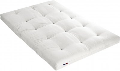 CAMIF Futon 160 x 200 cm - 100% COTON - SHIVA de DREAMEA - Ecru - Blanc