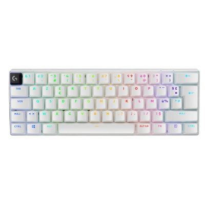 LOGITECH G PRO X 60 LIGHTSPEED, gaming sans fil, m&eacute;canique ultra compact TKL 60%, tactile - Blanc