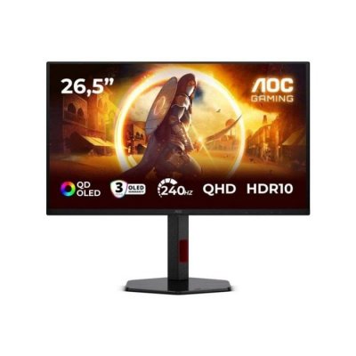 AOC G4 Q27G4ZDR &eacute;cran plat de PC 67,3 cm (26.5"") 2560 x 1440 pixels Quad HD QD-OLED Noir, Rouge